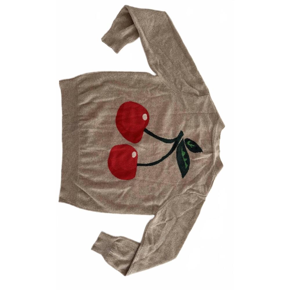 NEW JUMPER1234 women's cherry cardigan in oatmeal